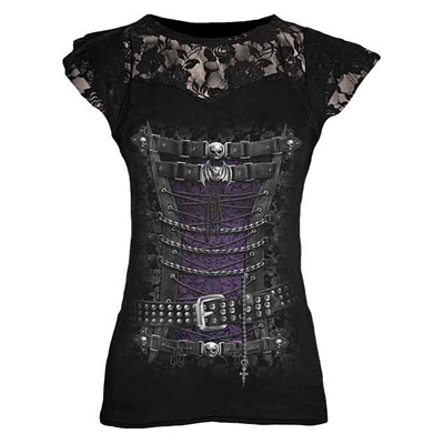 Spiral - WAISTED CORSET Top - Black